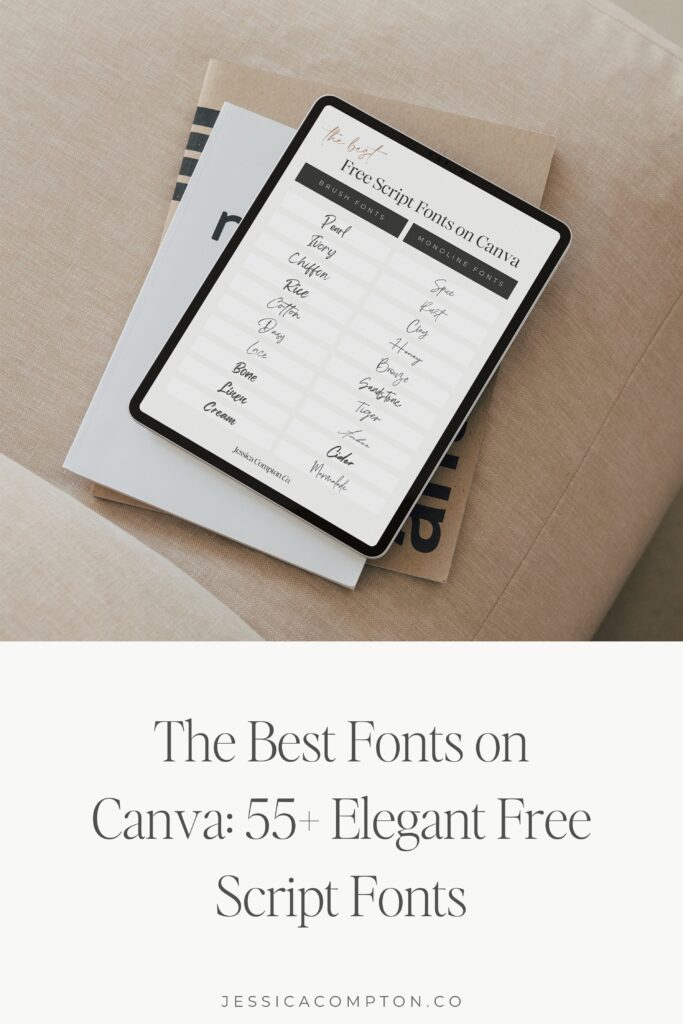 The Best Fonts on Canva: 55 Elegant Free Script Fonts Pin 3